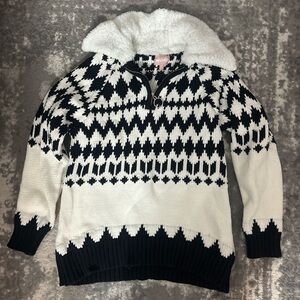 Show Me Your Mumu Black and White Fair Isle thick Sweater
